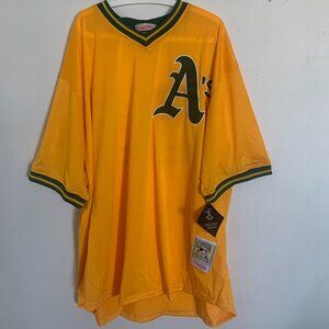 Oakland Athletics Mitchell & Ness Rickey Henderson Throw Back Jersey